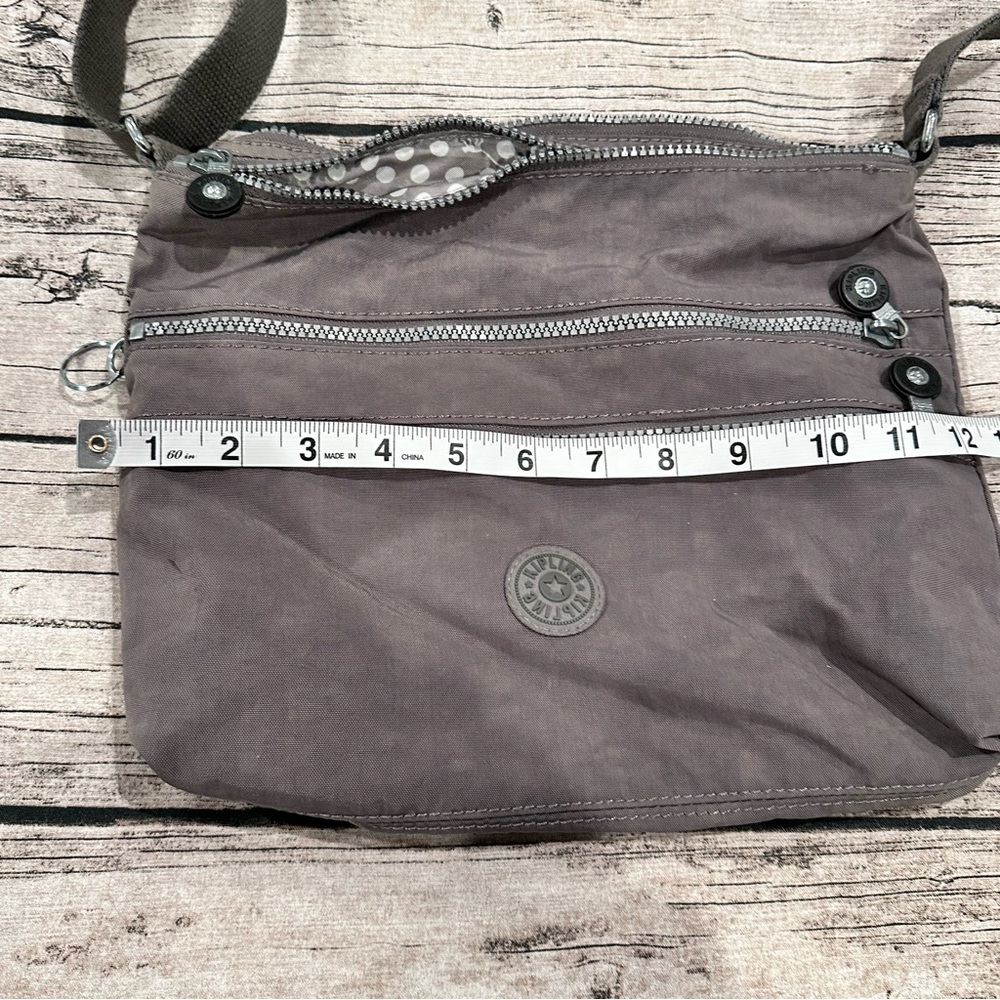 Kipling Gray Multiple Pockets Crossbody Bag ~12”X… - image 4
